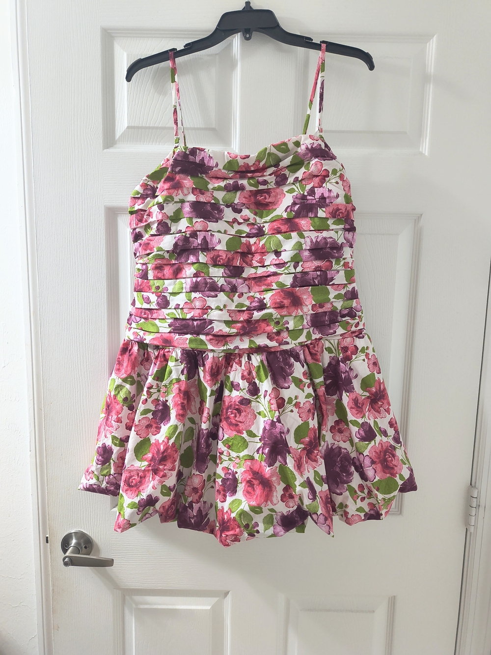 Beautiful Wild Fable Pink and White Floral Sundress with Ruffle Detail